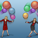 Business Woman Juggler Illustration