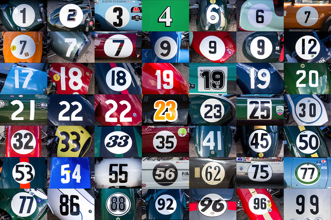 vintage racing numbers