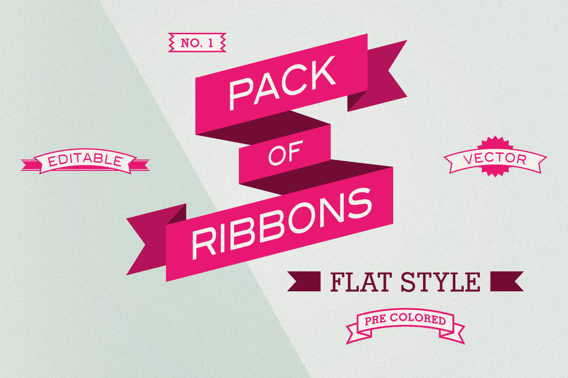 Big Pack of Ribbons Flat Style - Fresh Design Elements