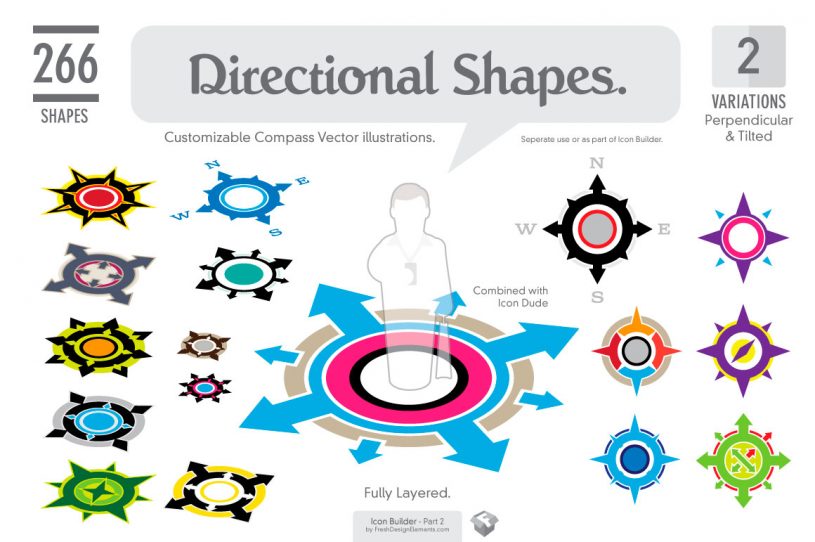 Icon Builder - Directional Shapes - Graphic Design Resources