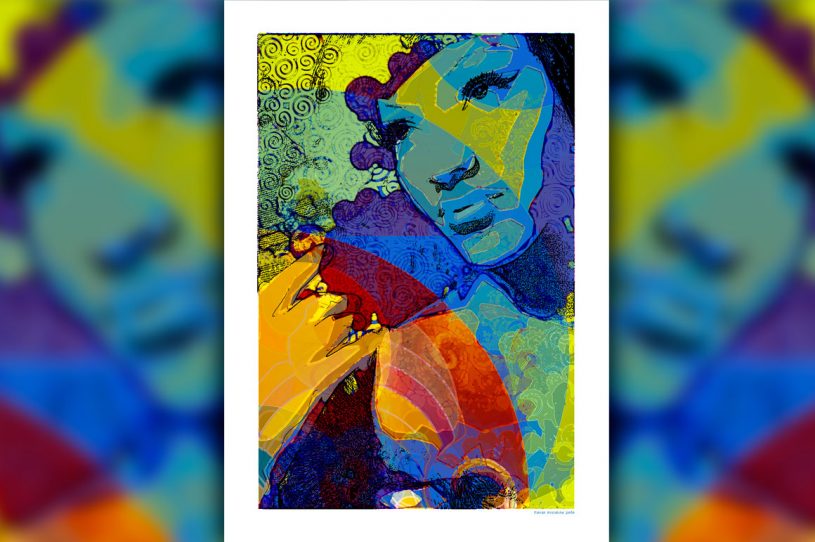 Rainbow Girl - Woman Portrait Digital Illustration
