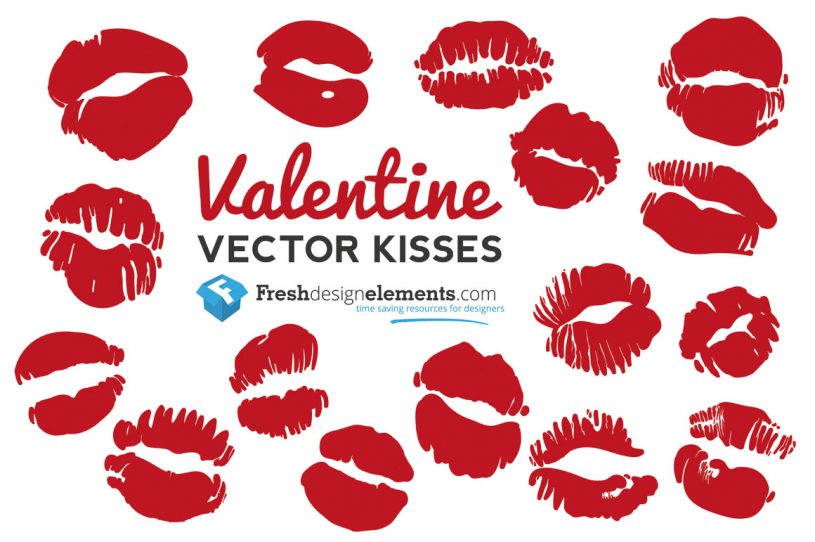 Free Valentine Vector Kisses