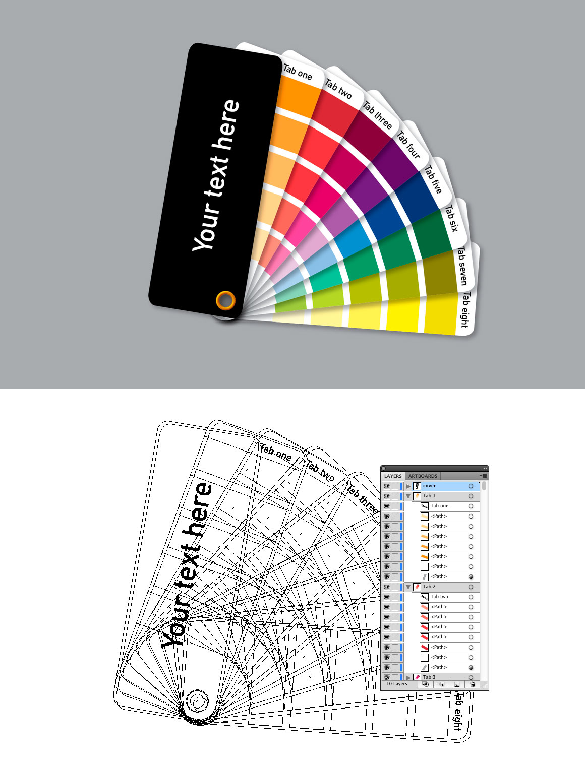 Editable Color Fan – vector Illustration