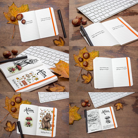 Autumn Notebook Photoshop Mockup