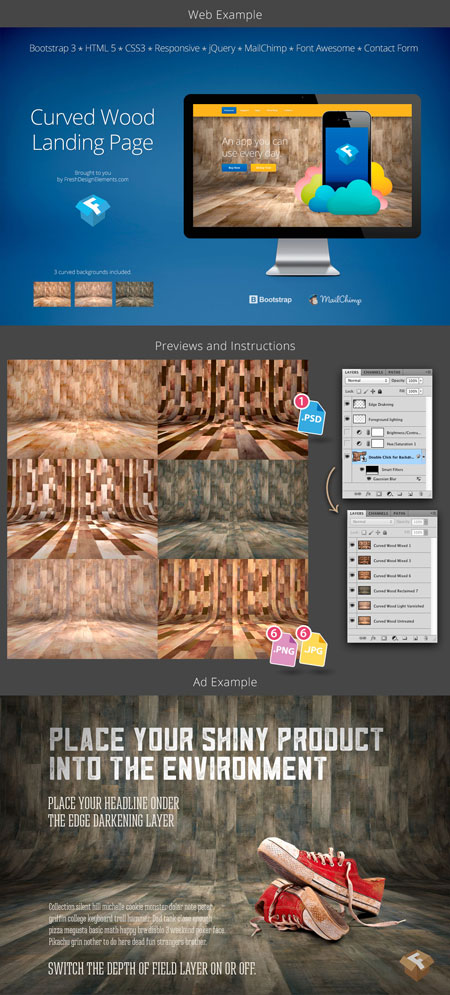 Curved Wood Backgrounds
